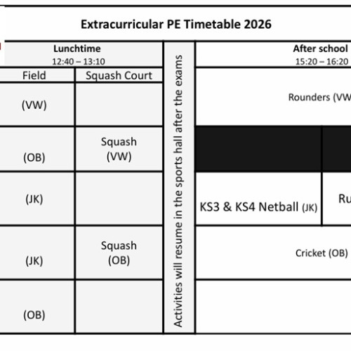 TT PE Extracurric