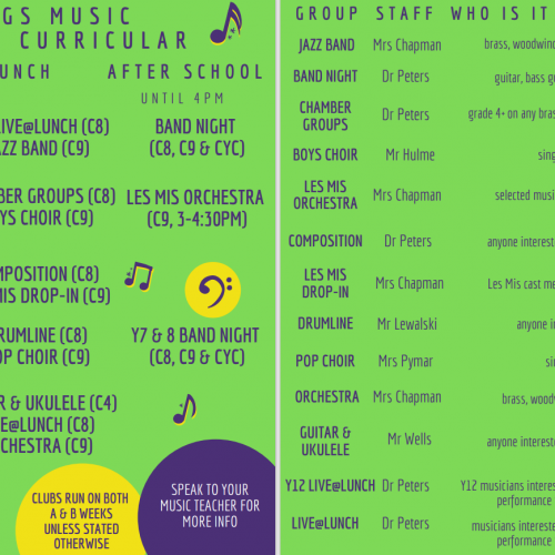IGS Music Clubs 2024-25