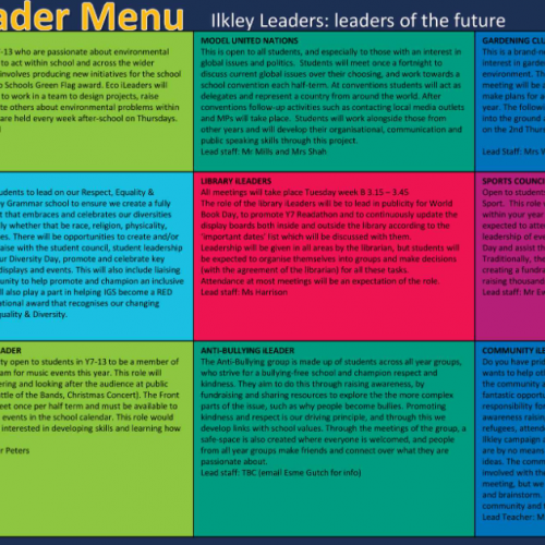 Y7 iLeader Menu1