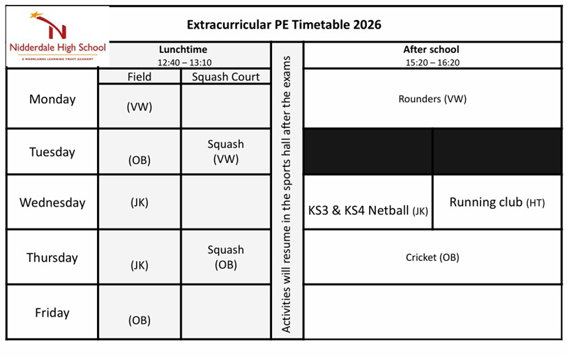 TT PE Extracurric
